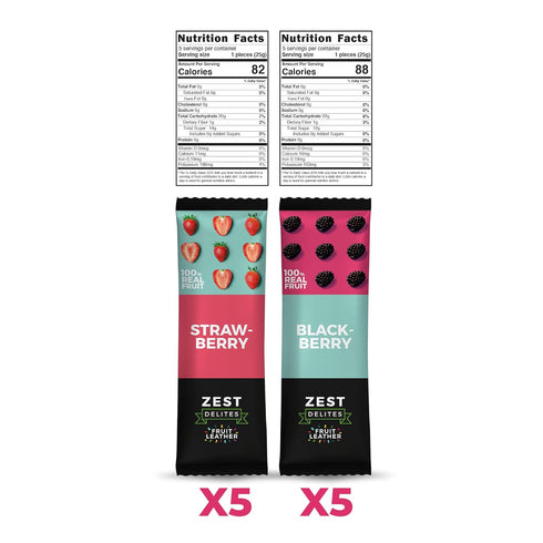 0.88 oz 36 Fruit Snacks by Zest Delites, Fruit Leather, Healthy Snacks for Adults & Kids, Vegan Apple-Based Strips