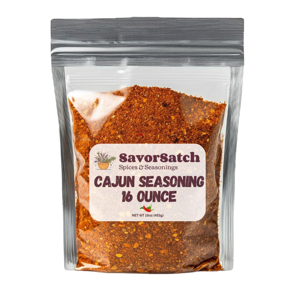 SavorSatch Cajun Seasoning - 16 Ounce Resealable Pouch | Bulk Pack | Kosher,