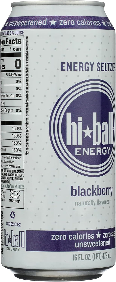 16 Hiball Energy Blackberry Energy Seltzer, Fz