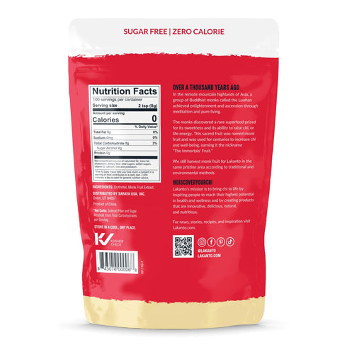 1.76 lb, 3 Lakanto Golden Monk Fruit Sweetener With Erythritol, Raw Cane Sugar Substitute, Monk Fruit Extract, Raw
