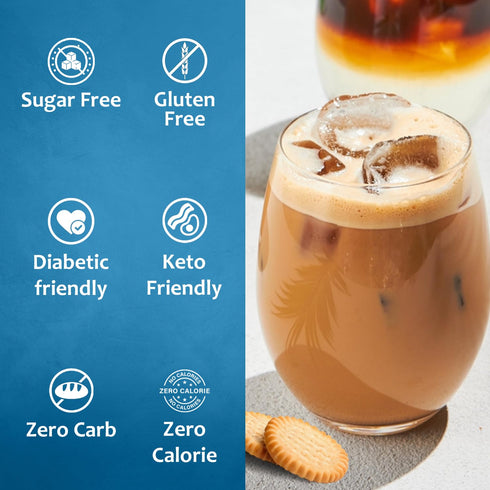 25.4 oz. 0 Syruvia Sugar-Free Cookie Butter & Sugar-Free Pistachio Syrup - fl Premium Coffee Flavoring Syrup. Calories