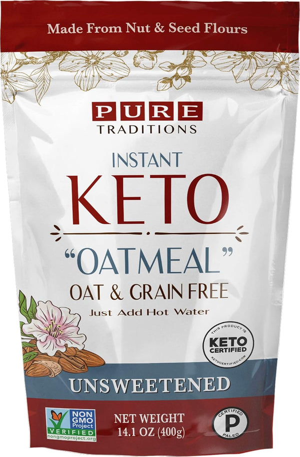 Keto Oatmeal, Instant Hot Cereal, Unsweetened, Certified Paleo, Keto Certified, Gluten &