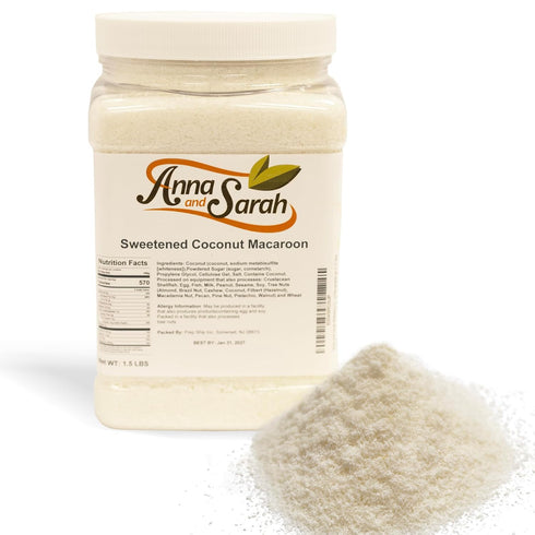 Anna and Sarah Sweetened Macaroon Coconut, Gourmet Macaroon Coconut Gluten Free, Kosher,