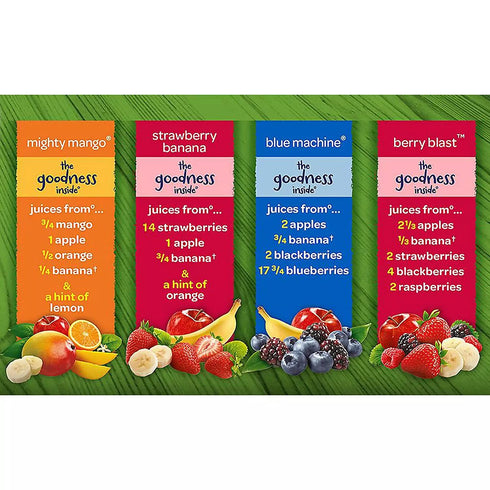 Gourmet Kitchn Pack 2 (10 oz., 12 24 Juice,2 Pack Naked Juice Variety | Strawberry Banana, Mighty Mango, Berry Blast
