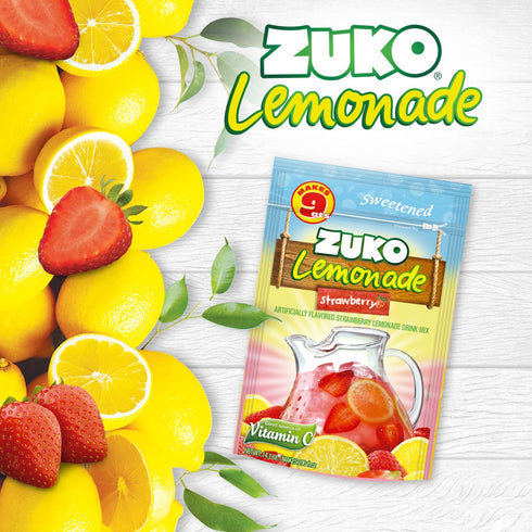 Pack, 14.1 oz (Pack 6) Zuko Strawberry Lemonade Powdered Drink Mix Family No Added Sugar Needed