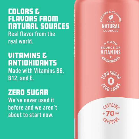 Vitamins,16 oz (Pack 12) Sparkling Ice Caffeine Watermelon Lemonade Sparkling Water with Caffeine, Zero Sugar