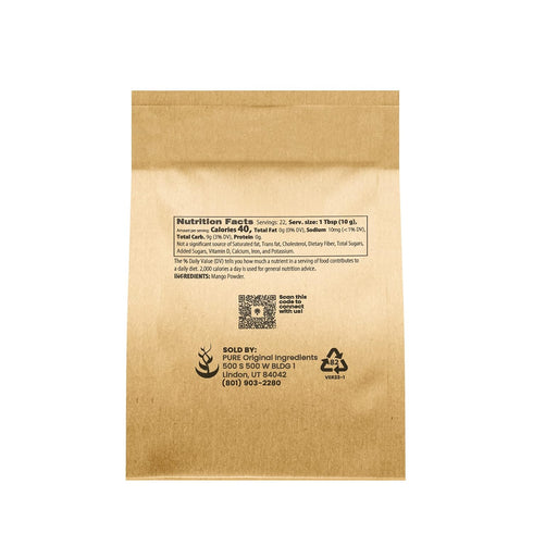 Pure Original Ingredients Mango Powder Made From Real Mangos, Drink & Smoothie Mix-in, Non GMO