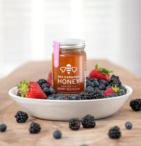 12 OZ Pack 2 Bee Harmony Berry Blossom American Raw Honey, Each