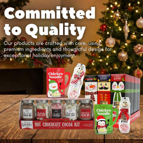 Set, 2-Pack, Hot Chocolate Cocoa Bar Gourmet Cocoa Powder, Marshmallows & Peppermint Candy Kit, Winter Holiday Gift