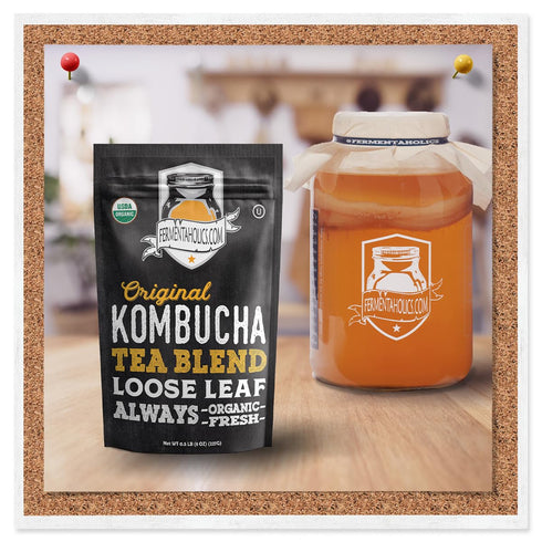 Fermentaholics USDA Certified Organic Kombucha Tea Blend, 8 oz, Makes 22 Gallons, Kosher Certified, Loose Leaf