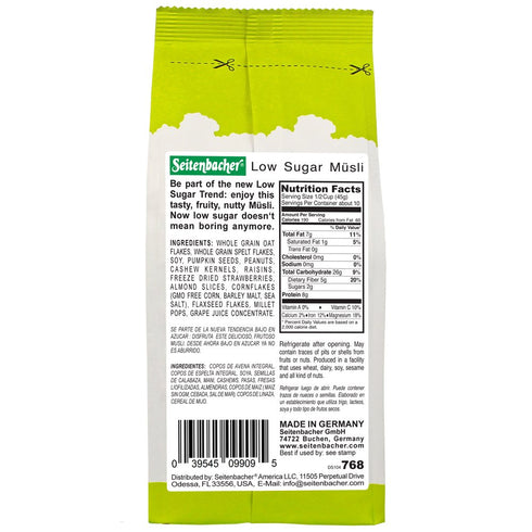 Seitenbacher 16 Low Sugar Muesli Natural Cereal, Ounce