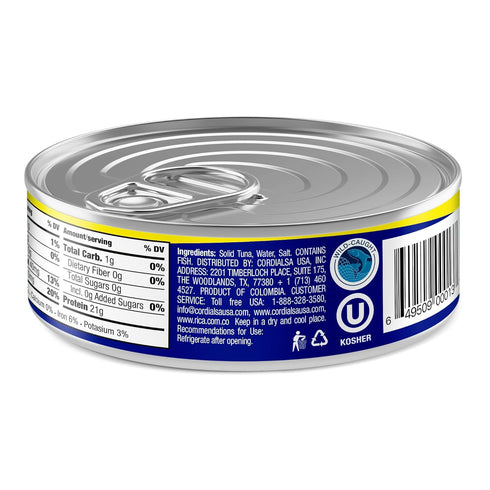 5 oz Rica Rondo Solid Tuna in Water, Wild Caught, Easy Open Can