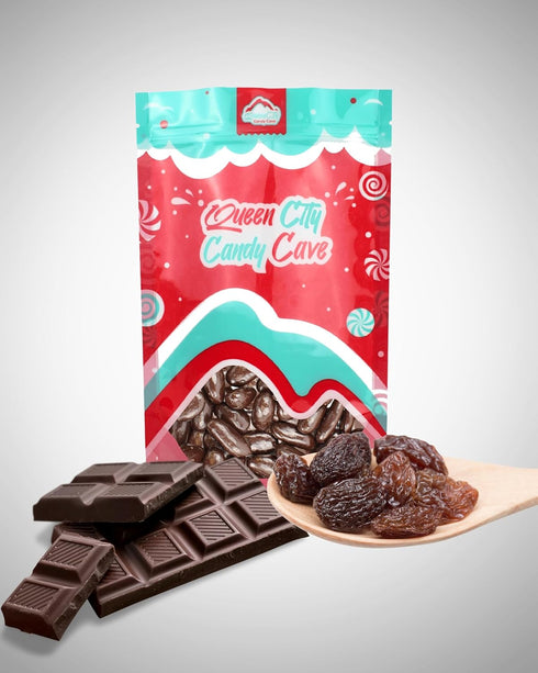 (2 Dark Chocolate Covered Raisins, Bulk Chocolate Covered Plump Candy Raisins by Queen City Candy Cave Pound)