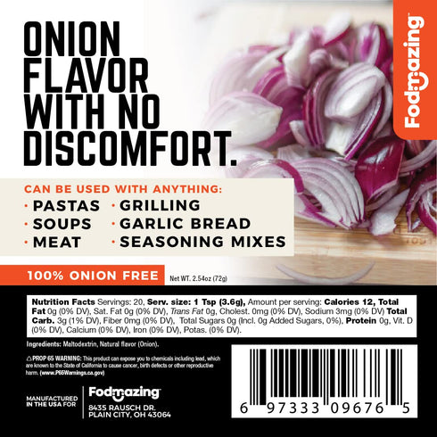 (20 Fodmazing Onion Replacer Substitute, Low FodMap Onion Replacement, IBS Friendly, Non-GMO, Fat-Free, Great for Meals