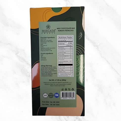 PRIME POWER 7.05oz (200g) Dubai Style Pistachio with Knafeh Authentic Middle Eastern Dessert with Crispy Kataifi Pastry