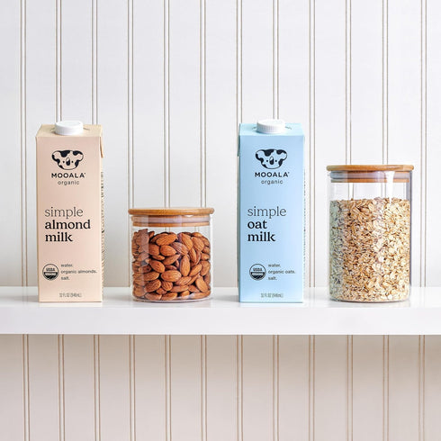 32oz 3 Mooala Organic Simple Almond Milk, - Ingredient, Shelf Stable, No Gums, No Oils, No Fillers, Unsweetened