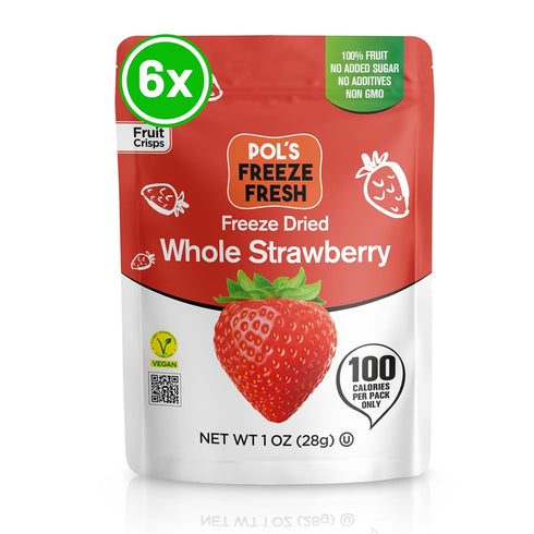 Pols Freeze Fresh - 6 Pack Sliced Freeze-Dried Strawberries (1 Oz Each)