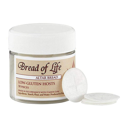 Needzo Altar Bread for Catholic Mass Communion, Low Gluten Host Wafers, 50