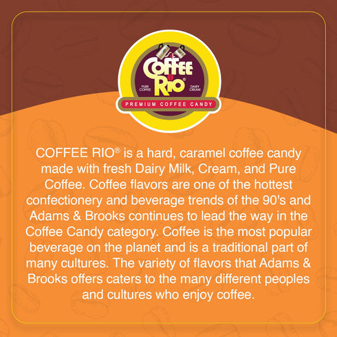 Pack, 3 Coffee Rio Caff Latt Coffee Candy Bulk Pound Bag - Individually Wrapped Hard Candies Blended with Fresh Dairy