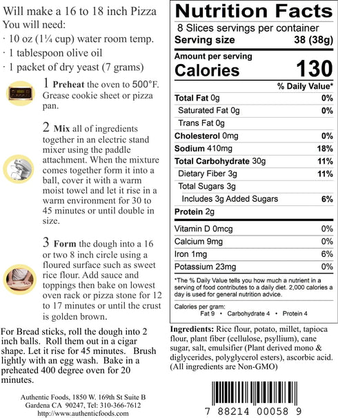 Authentic Foods Gluten Free Pizza Crust Mix by - Easy & Delicious
