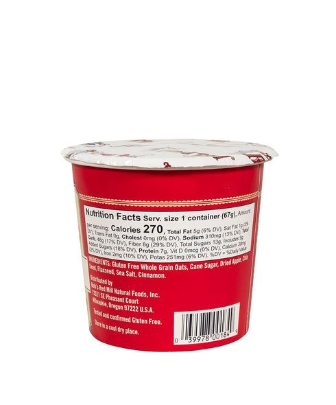 Bob's Red Mill Apple & Cinnamon Gluten Free Oatmeal Cup (Single Serve)