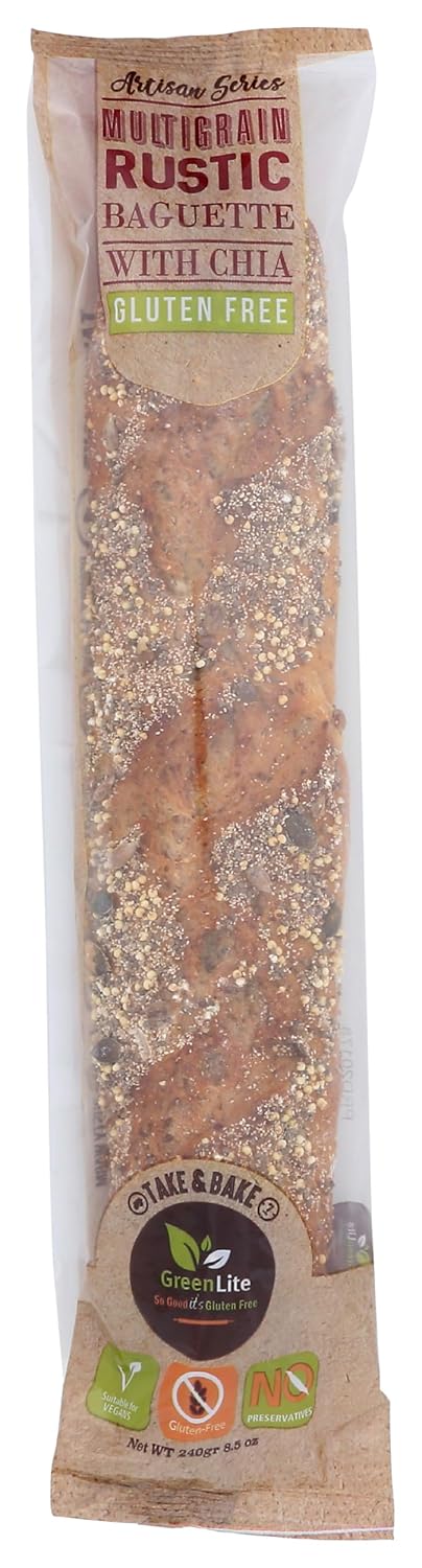 Greenlite , Frozen, Baguette Multigrain Chia Take Bake Gluten Free, 8.5 Ounce