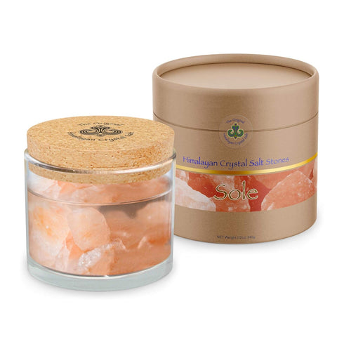 Original Himalayan Crystal Salt Sole Jar + Stones | A Natural Electrolyte Solution to Support Hydration, pH Balance