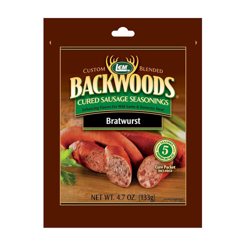LEM Products Backwoods Bratwurst Cured Sausage Seasoning, Ideal for Wild Game and