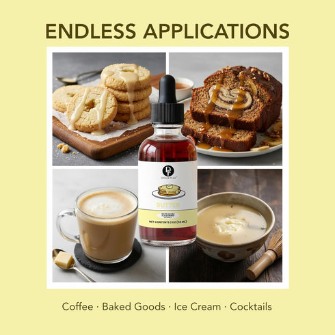 2 Dolce Flav Butter Extract Ounce Water-Soluble Kosher, Sugar-Free, Concentrated Imitation Butter Flavor for Baking