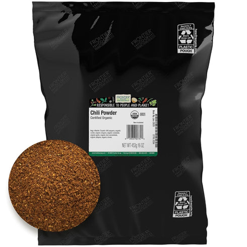 Frontier Co-op Organic Chili Powder Seasoning, 1 Pound - Mild to Moderately Spicy, Kosher