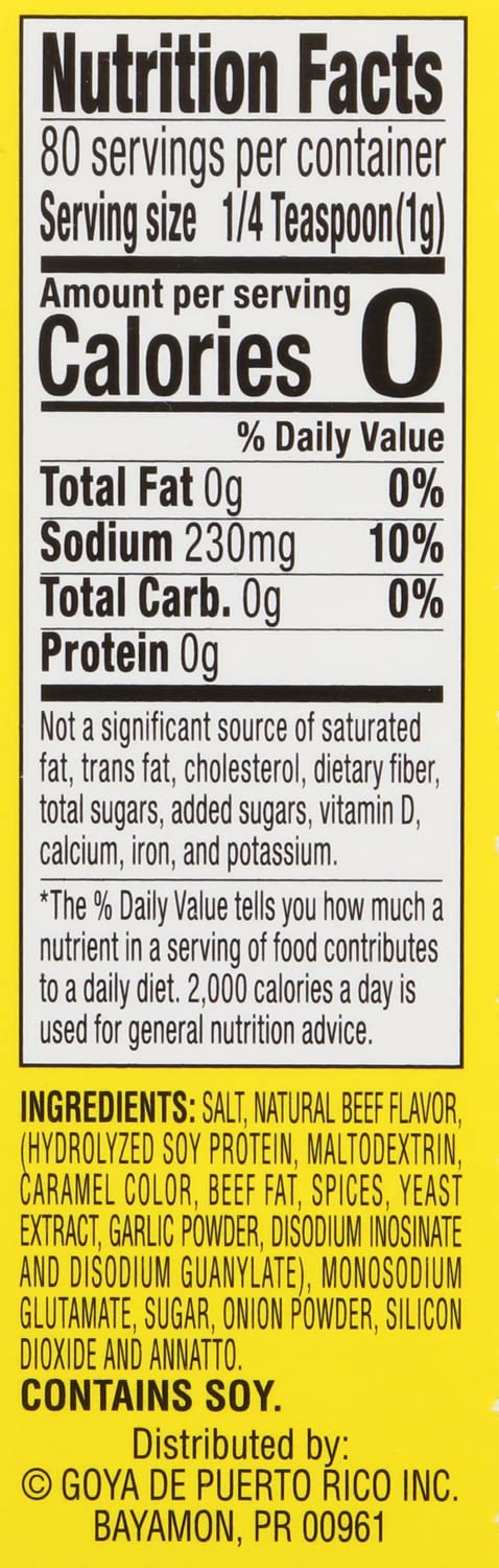 2.82 (Pack 24) Goya Foods Powdered Beef Bouillion, Ounce