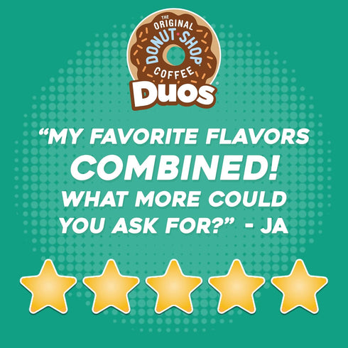 60 Count, (6 Packs 10) The Original Donut Shop Duos Coconut + Mocha Coffee, Keurig Single Serve K-Cup Pods, Medium