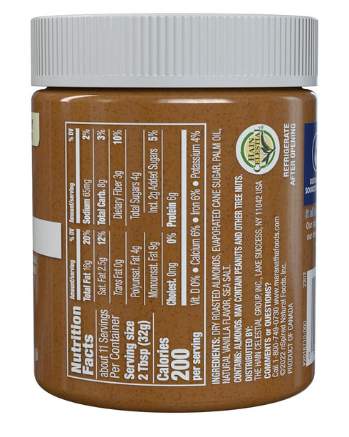 12 oz (Pack 2) MaraNatha No Stir Creamy Roasted Vanilla Almond Butter, Jar