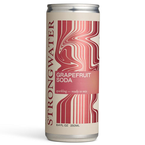 Strongwater Sparkling Grapefruit Soda - 12 Pack Cans (8.4 Fl Oz Each)