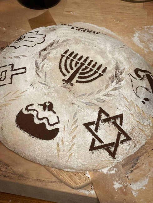 3D Kitchen Art Set 8 3.5-Inch-Scale of Hanukkah Stencils for Cappuccino, Sufganiyot, Pancakes, Bread, Hot Cocoa & Hot