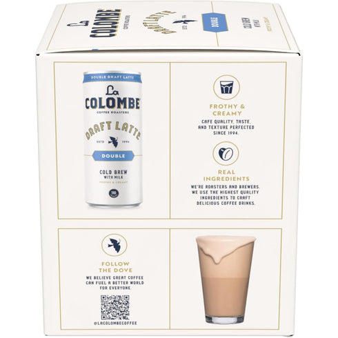 La Colombe Double Shot Draft Latte, 9 Fluid Ounce, 4 Count, Cold-Pressed Espresso and Frothed Milk
