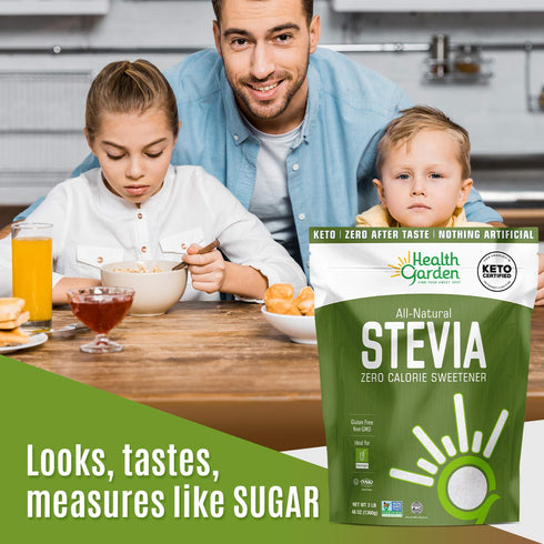 4:1 (2 lbs) Health Garden Stevia Sweetener Powder - Sugar Substitute - All Natural - Gluten Free - Keto Friendly