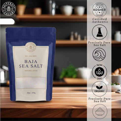 Saltcraft Baja Sea Salt + Nami Foods Furikake Original + AromaCrave Garlic Powder Gourmet Seasoning Bundle for Cooking