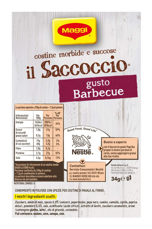 30gr Maggi il Saccoccio Oven Bag with Barbecue Taste for Pork Ribs Roast