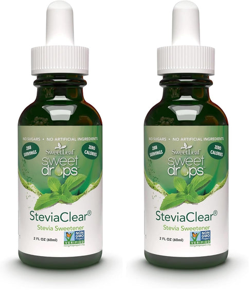 SweetLeaf, Sweet Drops Liquid Stevia Sweetener, SteviaClear, 2 oz (Pack of 2)