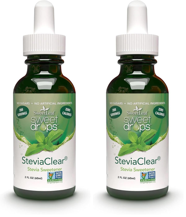 SweetLeaf, Sweet Drops Liquid Stevia Sweetener, SteviaClear, 2 oz (Pack of 2)