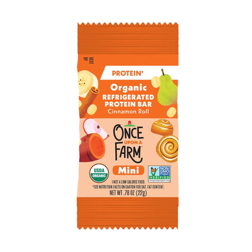 Multipack 6-.78oz Once Upon a Farm Organic Mini Refrigerated Protein Kids' Bar Cinnamon Roll, Bars