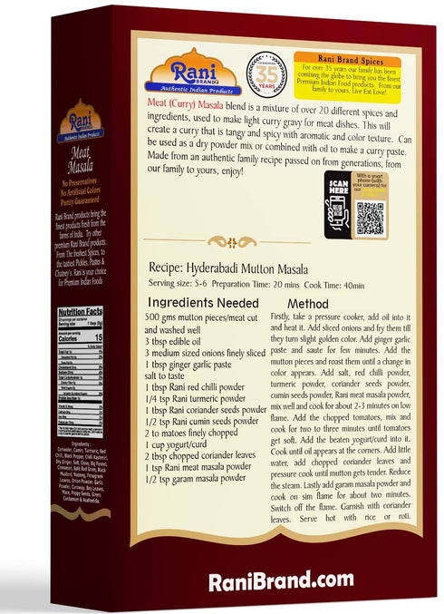 Rani Meat Curry Masala 21-Spice Blend 3.5oz (100g), All Natural, Vegan, Gluten Friendly, NON-GMO