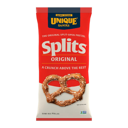 Unique Snacks Original Splits Pretzels, Delicious Homestyle Baked Snack Bag, OU Kosher,