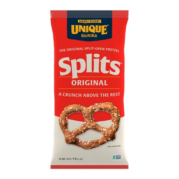Unique Snacks Original Splits Pretzels, Delicious Homestyle Baked Snack Bag, OU Kosher,