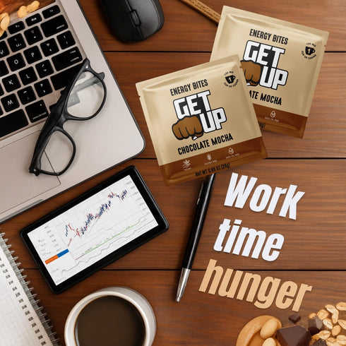 (10 Pack) 100mg 0 GetUp Caffeinated Granola Bites - Chocolate Mocha Caffeine Energy Bites Gluten-Free, Seed Oils, All