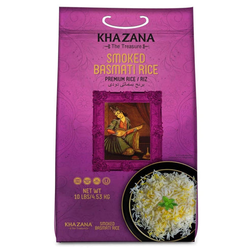 Authentic Smoked Basmati Rice by Khazana in 10 lb Bag - Aromatic