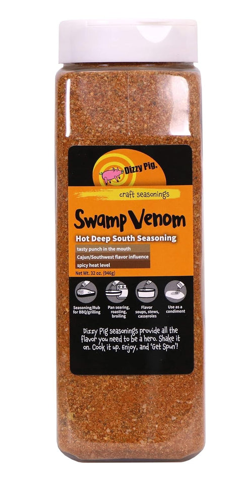 Dizzy Pig Swamp Venom Hot Deep South Seasoning Rub (Quart Shaker) -