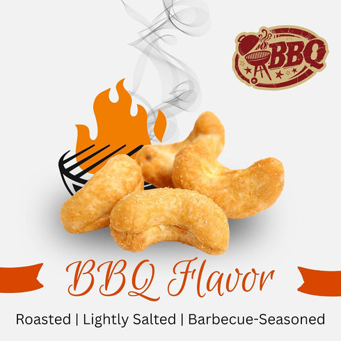 2 Lbs Yummy BBQ Flavored Cashews by It's Delish, Bulk | Gourmet Lightly Roasted Salted Cashew Nuts Barbecue Flavor