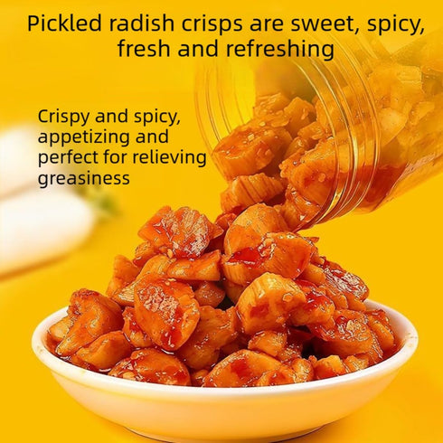 Chinese Radish Dried Snack, Spicy & Savory Preserved Radish, Crunchy Pickled Vegetable Side Dish for Rice/Noodles